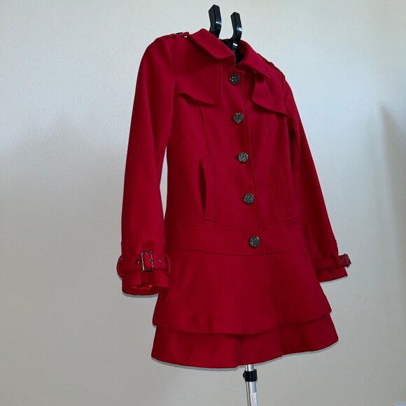 Guess Los Angeles 1981 Women Red Wool Peacoat | Style 220MW446 Rouge | Fall 2012 - Picture 1 of 10